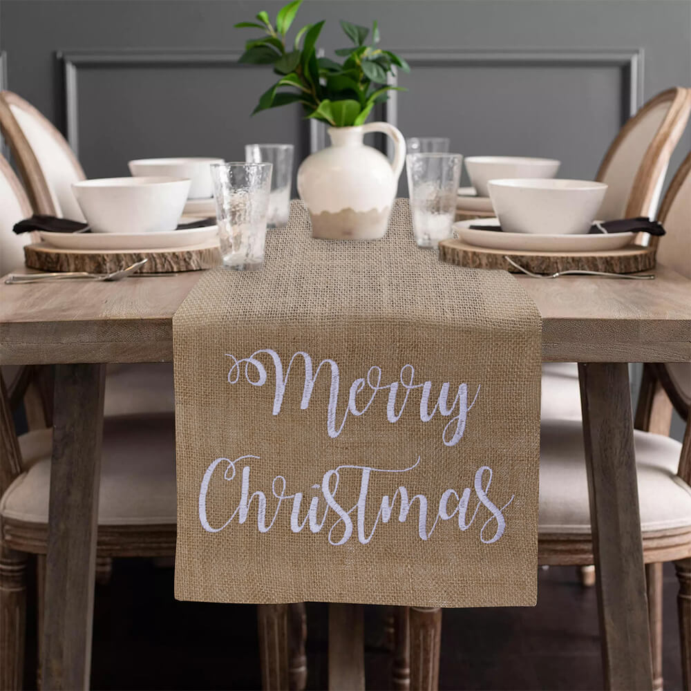Custom Embroidered Table Runner Christmas