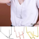 Collier Personnalisé avec 1-3 Prénoms Gravés sur Initiales Inclinées Cadeau pour Femme
