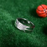 Bague de Basket-ball Personnalisée avec Gravure et Numéro Cadeau Anniversaire Sport pour Amateur de Basket-ball