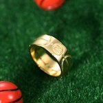 Bague de Basket-ball Personnalisée avec Gravure et Numéro Cadeau Anniversaire Sport pour Amateur de Basket-ball