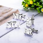 Personalized Monogram Initial Letter Name Cufflinks Set of 2 Birthday Wedding Anniversary Gift for Men Dad Groom