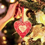Wooden Heart Puzzle Together We are Family Ornament