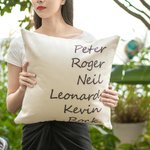 Coussin d'oreiller imprimé de noms de famille