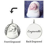 Collier Personnalisé avec Photo Prénom Gravé Pied Bébe Pierre de Naissance Cadeau Fête des Mères pour Nouvelle Maman