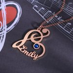 Collana con nome di nota musicale con pietra di nascita