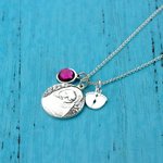 Collier Personnalisé avec Photo Prénom Gravé Pied Bébe Pierre de Naissance Cadeau Fête des Mères pour Nouvelle Maman