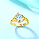 Löftesring Graverat keltiskt band Födelsesten Sterling Silver