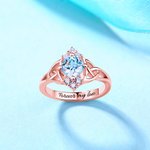 Löftesring Graverat keltiskt band Födelsesten Sterling Silver