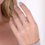 Personalised 1-8 Birthstones Heart Design Ring with Engraved Names Family Jewellery Birthday Mother's Day Gift for Women