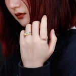 Personalized Stackable Bar Sterling Silver Rings with Engraved Name Birthday for Her