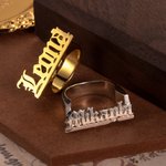 Old English Gothic Name Ring