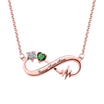 Collana Infinity con incisione del battito cardiaco e pietre di nascita