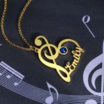 Collana con nome di nota musicale con pietra di nascita