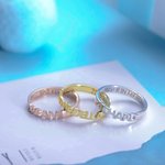 Personalized Engraved Stackable Name Rings Sterling Silver Woman Jewelry Birthday Anniversary Gift for Women