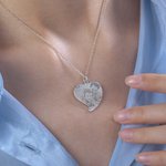 Gegraveerde hart fotoketting zilver