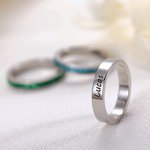 Stacking Birthstone Name Ring in Stainless Steel