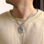 Collana personalizzata in acciaio in titanio con foto e testo incisi, festa del papà - Regalo di compleanno e anniversario per uomini o famiglia