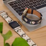 Bracelet Montre en Cuir avec Photo Visage pour Apple Watch