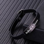 Aangepaste lederen morse code armband