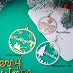 Weihnachten Name Hoop-Ohrringe