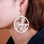 Weihnachten Name Hoop-Ohrringe