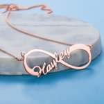 Personalizada de Plata de Ley 1 - 8 Nombres Infinito Amor Collar Día de la Madre de regalo para las mujeres
