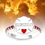 Namensring mit Feuerwehrmann-Abzeichen