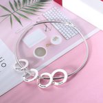 Bracciale Bangle da donna con ciondoli a forma di cuore