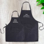 Grillförkläde med brodyr för förälder och barn