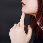 Engraved Bar Ring for Women with Accents