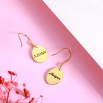 Pendientes Personalizados Mes de Nacimiento Flor con Grabado en la Parte Posterior