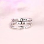 Stackable Rings with Customized Names or Initials In Silver