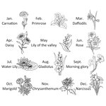 Pendientes Personalizados Mes de Nacimiento Flor con Grabado en la Parte Posterior