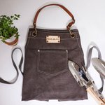 Tablier d'Atelier en Toile Personnalisé avec Texte et Logo Tablier avec Poches et Lanière en Cuir Cadeau d'Anniversaire pour Homme