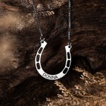 Collier Fer à Cheval Personnalisé avec Nom Gravé Cadeau pour Ami