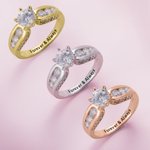 Personalisierte Multicolor eingraviert Edelstein Versprechen Sterling Silber Ring mit Text Geburtstag Engagement Geschenk für Frauen