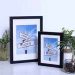 Panneau de signalisation d'anniversaire de mariage avec double nom et date