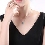 Collier en Argent Sterling Personnalisé Pendentif de Pierre de Naissance en ZC Cadeau de Noël et d'Anniversaire pour Femmes Filles et Mères
