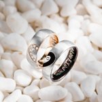 Paire de Bagues Personnalisées avec Initiales des Noms Bagues Demi-Cœur Message Gravé I Love You Cadeau Saint-Valentin pour Couple