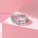 Personalized Name & Birthstone Couple Rings