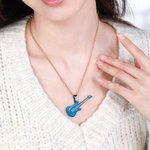 Collier Pendentif Gravé Personnalisé Forme Guitare Cadeau pour Guitariste