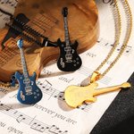 Collier Pendentif Gravé Personnalisé Forme Guitare Cadeau pour Guitariste