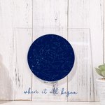 The Night Sky Constellation Map Chart Wood Print with Custom Date & Names