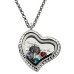 Collier Fête des Mères Arbre de Vie et Pierres Flottantes Personnalisées Cadeau pour Maman et Grand-Mère