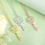 Lotus Faith Yoga Name Necklace