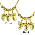 Collana 3D per madri Piedi di bambino Nome e pietra di nascita - Callie