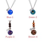 Collier pendentif Univers rond Voie lactée fait main avec initiales | Callie