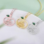 Geboortesteen Appel Naam Ketting