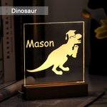 Dinosaurus nachtlampje voor kinderen met gegraveerde naam