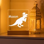 Dinosaurus nachtlampje voor kinderen met gegraveerde naam